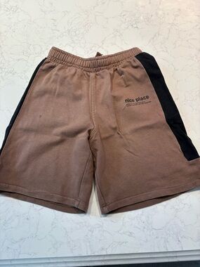 Zara Brown Athletic Shorts with Black Side Panels